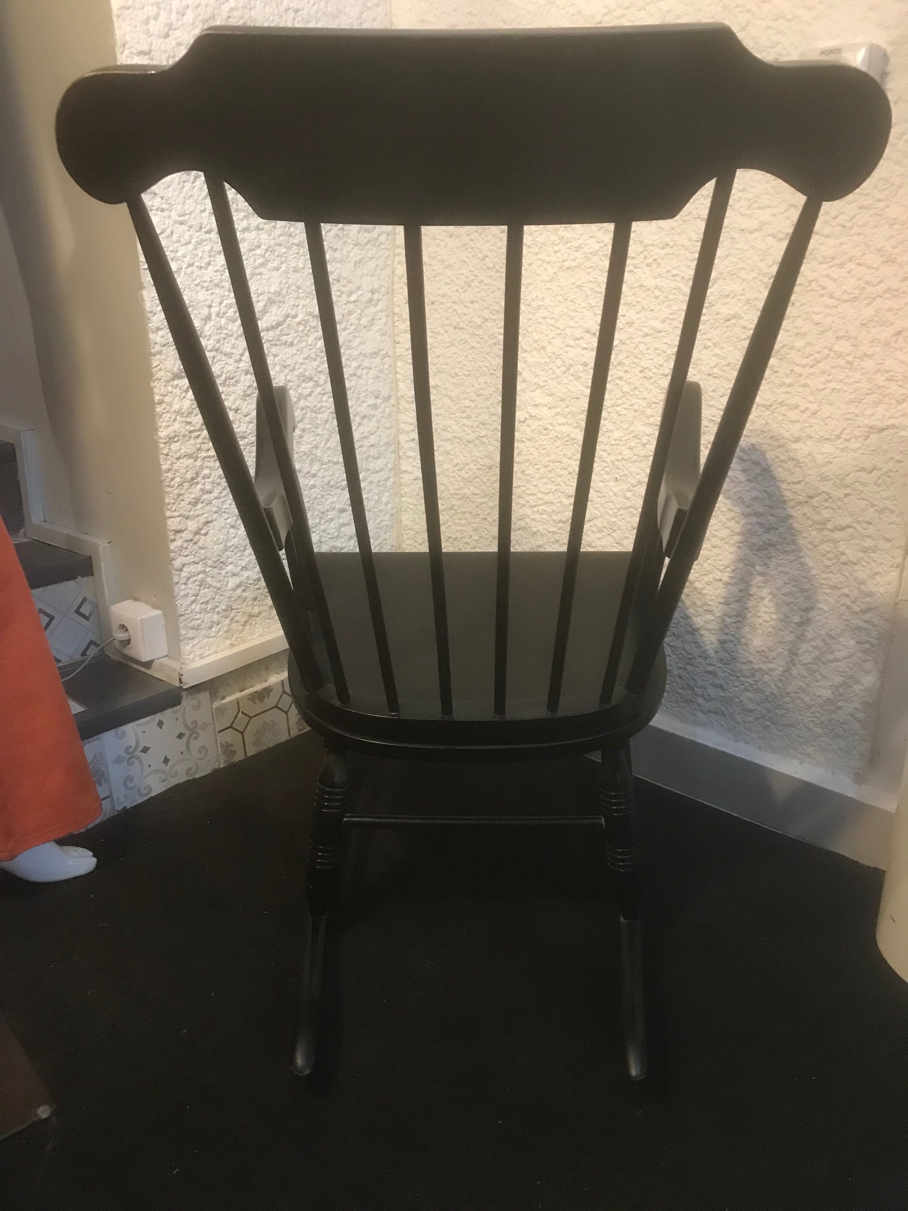 Rocking-chair black Stol Kamnik 1950 vintage