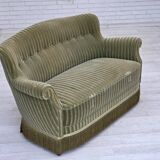 1960s, Danish 2-seater sofa, original furniture velour, beech wood.