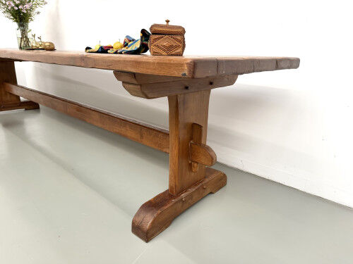 Monastery table in solid oak, 350 cm, circa 1900.
