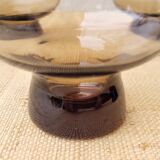 5 70's smoked glass cups