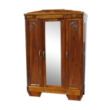 Art deco wardrobe three walnut doors