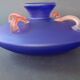 Murano indigo blue blown glass amphora shaped vase 1980