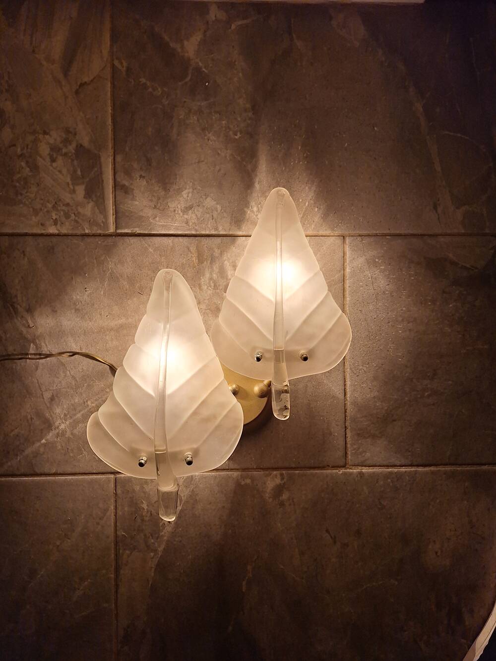 Antique Murano Double Wall Sconces Pair