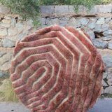 Mrirt Moroccan Berber rug round with reliefs