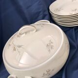 Vintage service porcelain Limoges 37 pieces france limoges unic beige gray gold