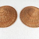 Pair of wicker "basket" armchairs