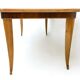 Beech and Maple Dining Table with a Patterned Blue Glass Top, Italy