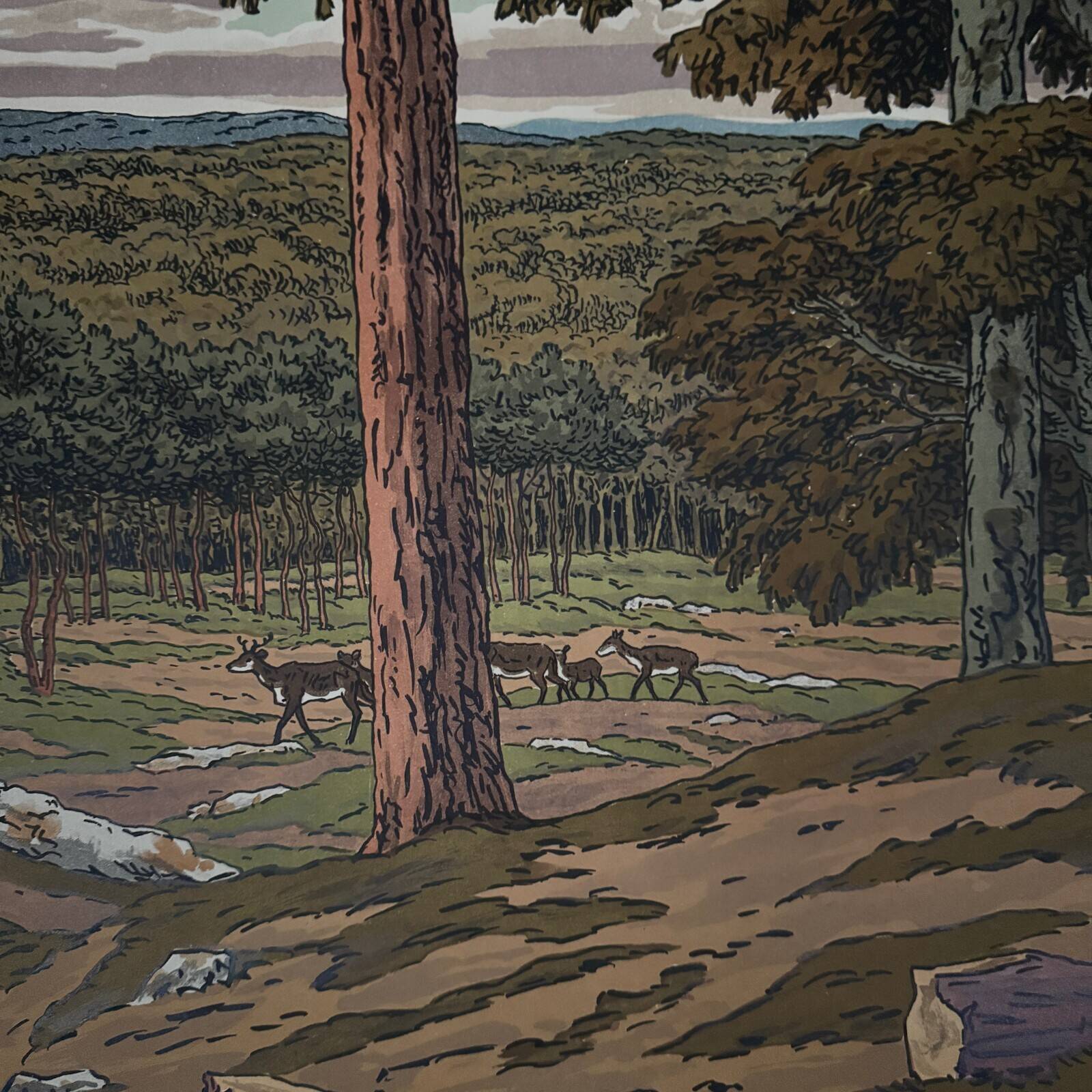 Lithograph by Henri Rivière Aspects of Nature - The Forest