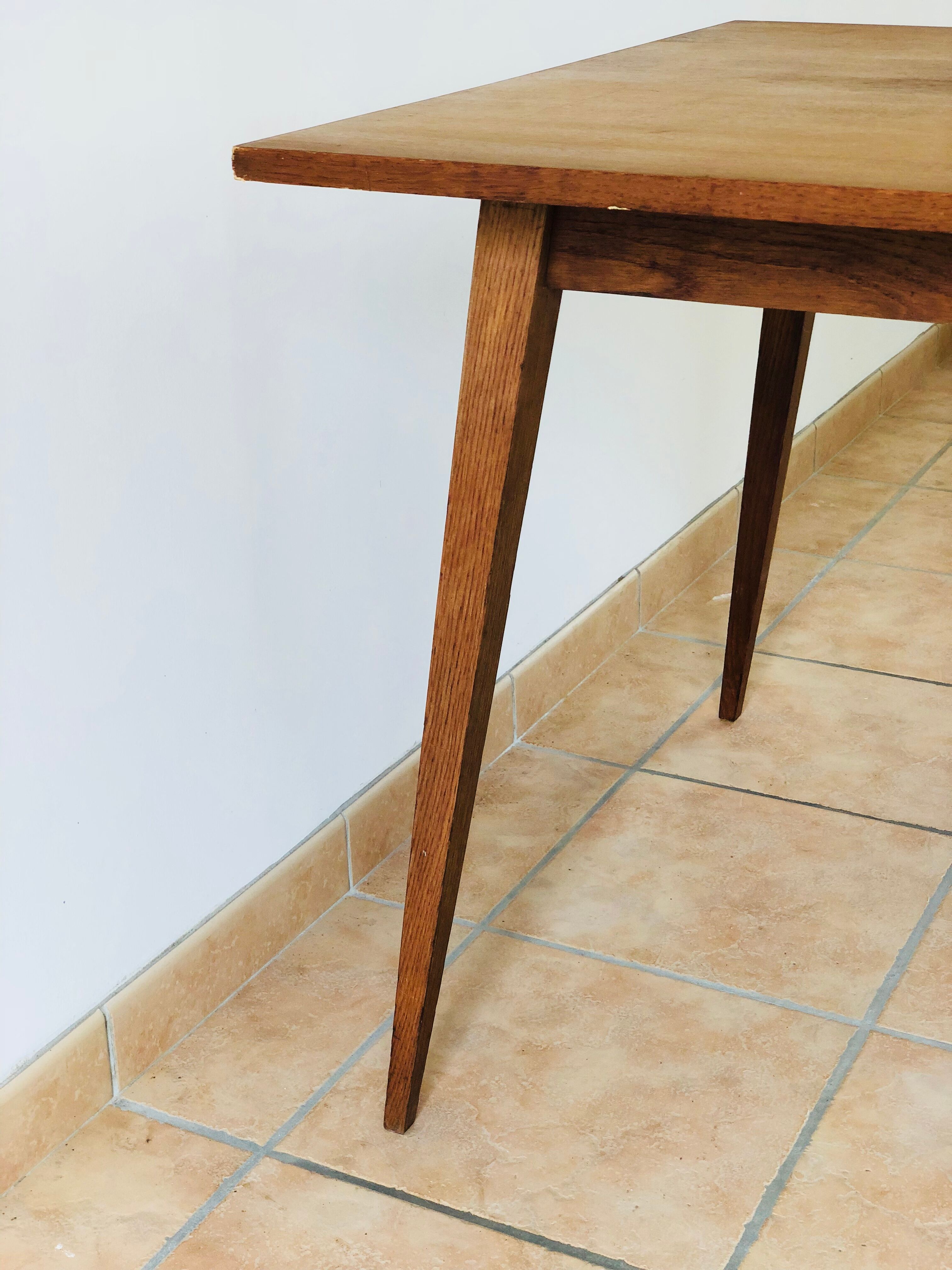 Oak table feet compass with extensions