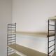 Vintage Nisse Strinning wall rack with 7 off-white shelves