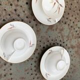 Coffee service, composed of 10 pieces, 3 cups and 3 saucers, a bowl, a saucer, vintage