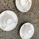 Coffee service, composed of 10 pieces, 3 cups and 3 saucers, a bowl, a saucer, vintage