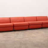 Mario Bellini Amanta modular sofa in orange leather for C&B Italy, 1960s