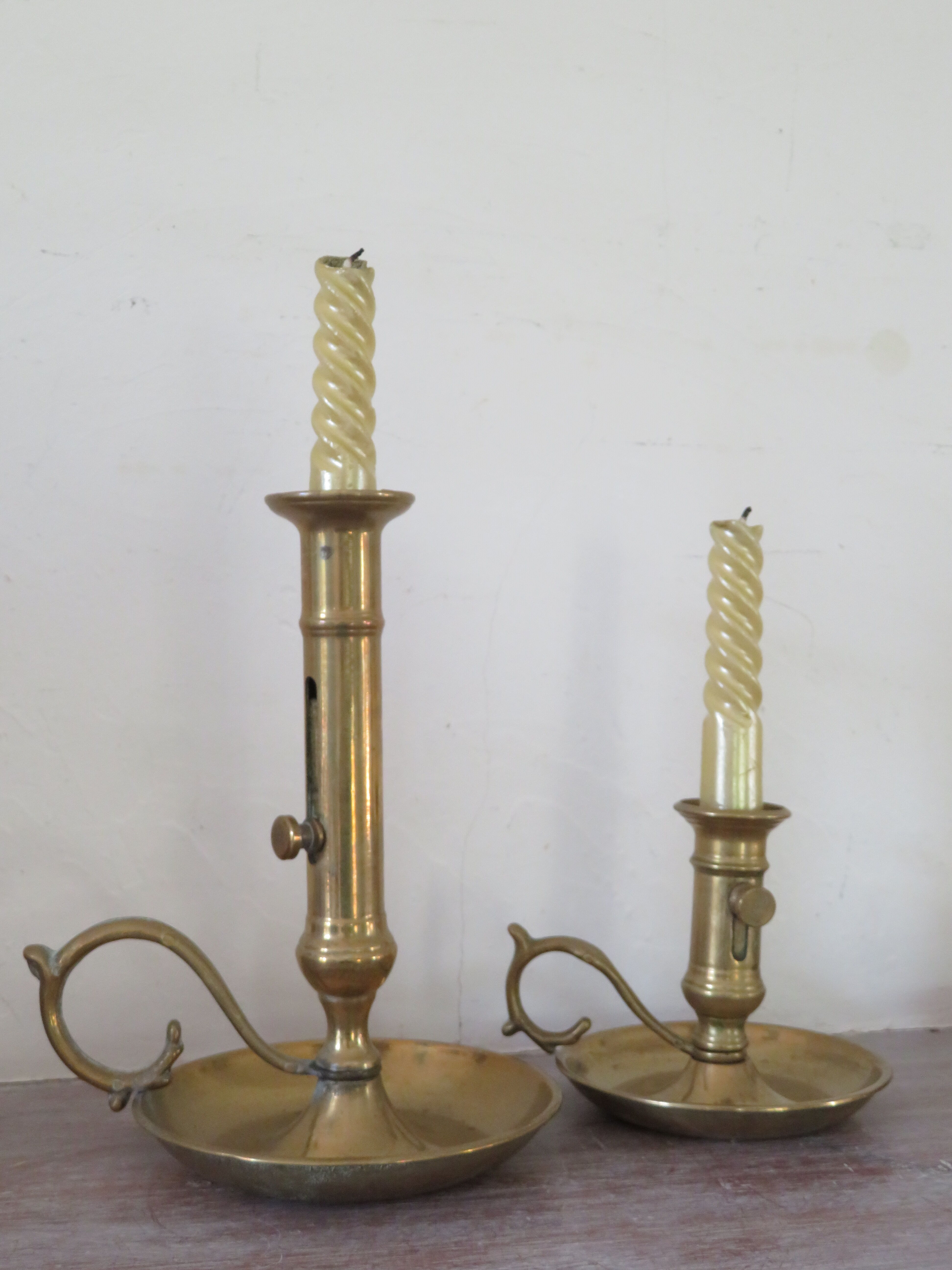 Antique brass candlesticks