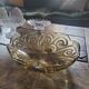 Coupe vintage tripode en verre ambré