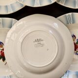 6 vintage Sarreguemines “Claude” soup plates - Earthenware with floral decoration