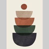 Set of 4 geometric arts with minimalist elements. Art printed on high quality paper