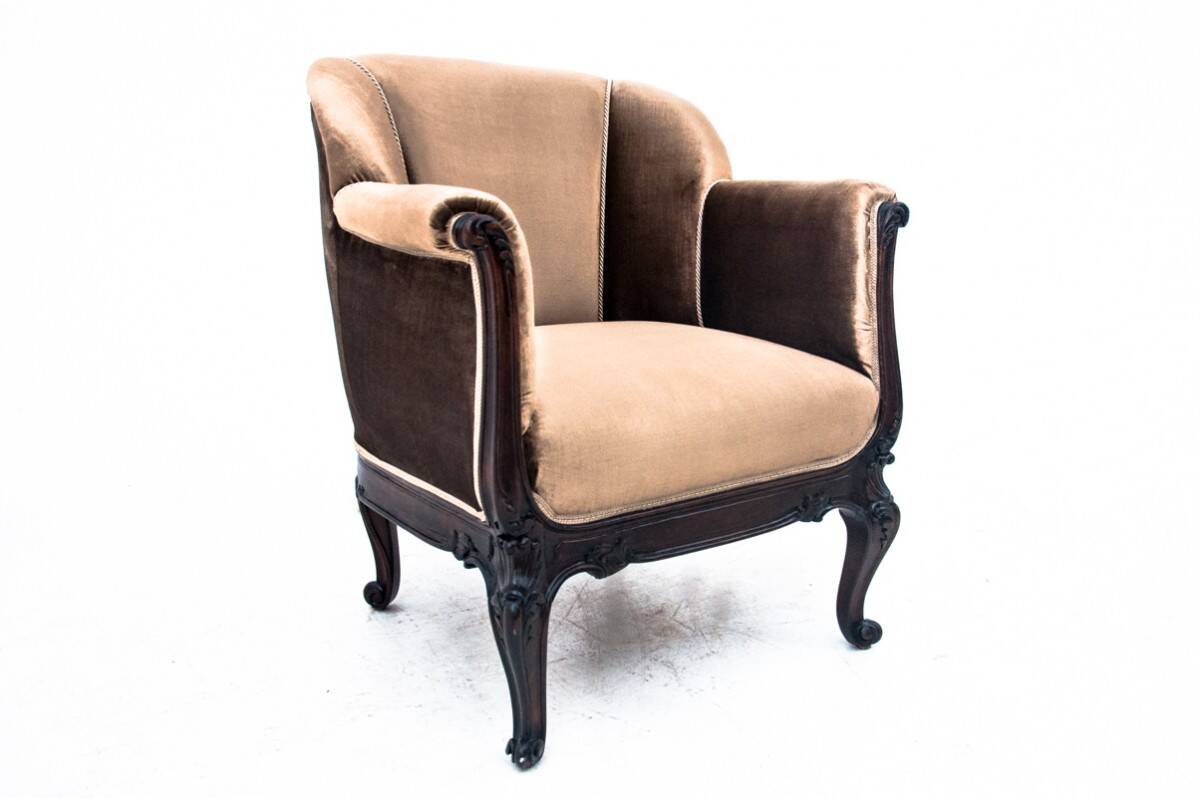 A pair of antique armchairs, Northern Europe, around 1890.