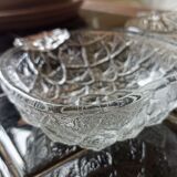 Two molded glass cups in the shape of strawberry and pineapple