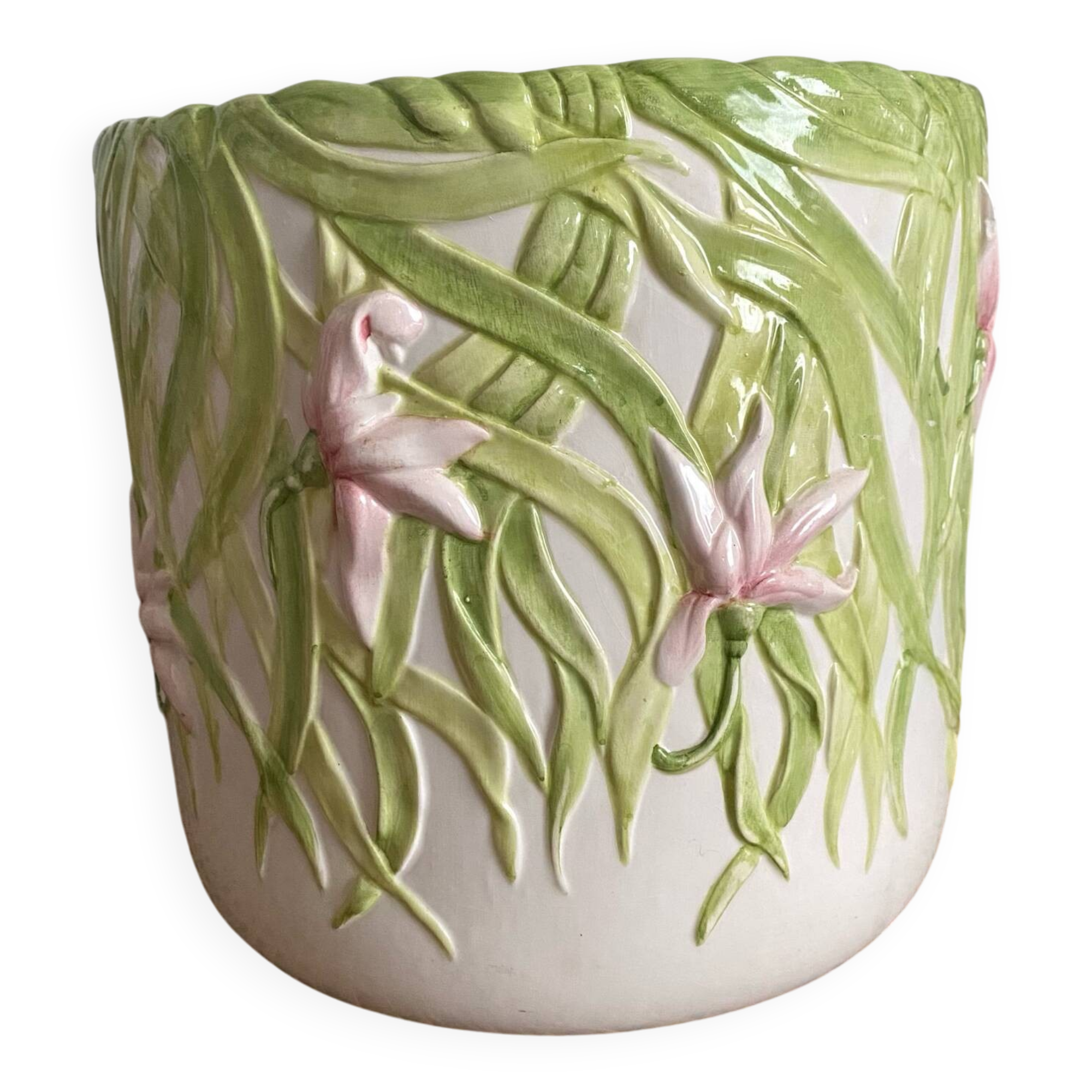 Grand cache pot en barbotine Italy- Chaumette Paris