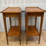 Pair of small side tables in cherry wood.