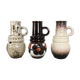 Set of three 1970s pottery fat lava "vienna" vases made by Scheurich, Germany