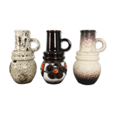 Ensemble de trois vases "Vienne" en poterie des années 1970 fabriqués par Scheurich, Allemagne