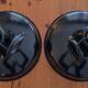 1 Pair of restored Mazda reflecto-lux enamelled industrial pendant lamps
