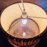 Vintage sisal / jonc de mer pendant light circa 1970's