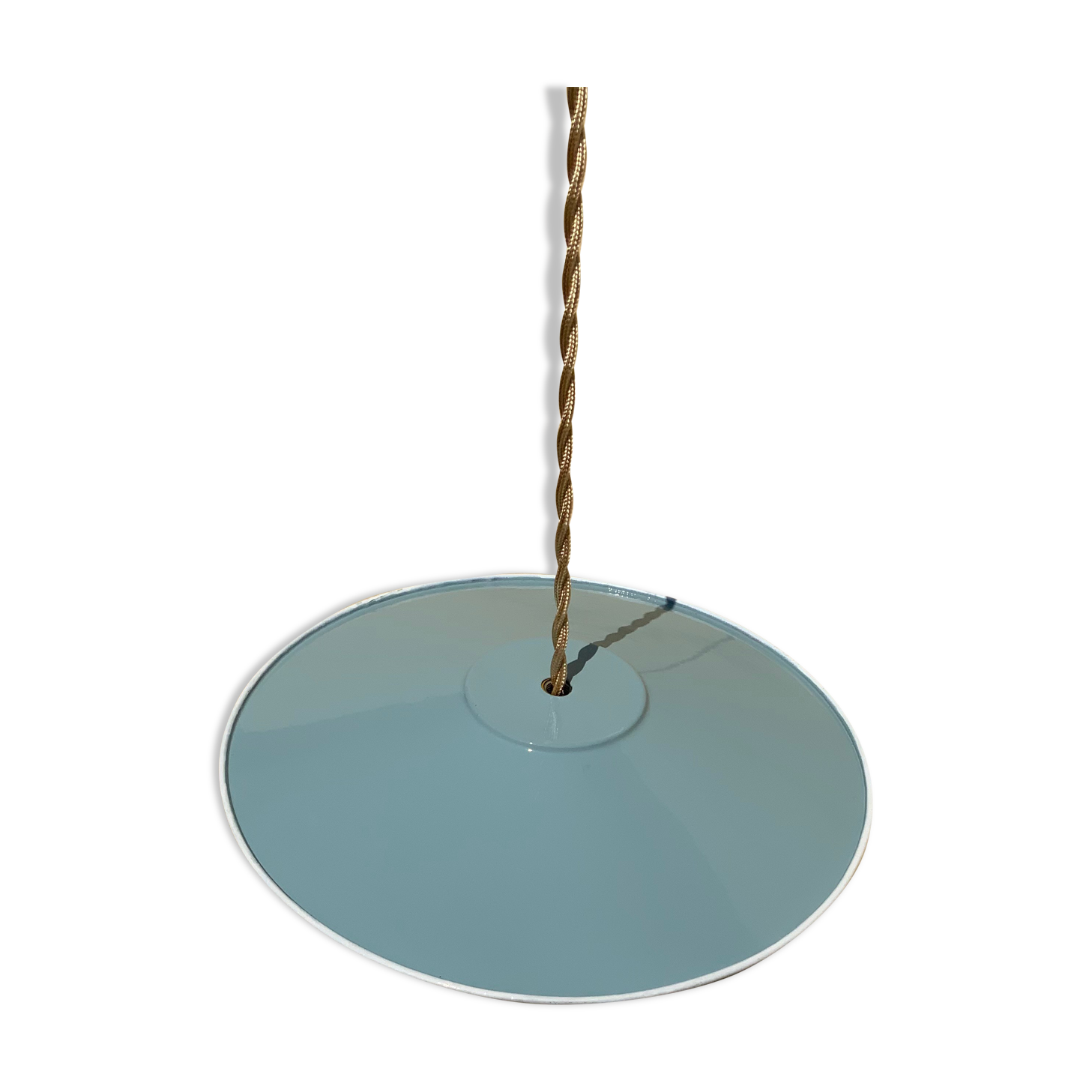 Suspension lampshade vintage blue and white