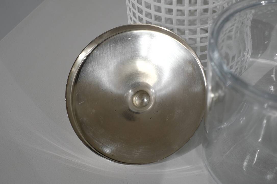 Sugar bowl by Josef Hoffmann for Bieffeplast, Italy, 1980s.