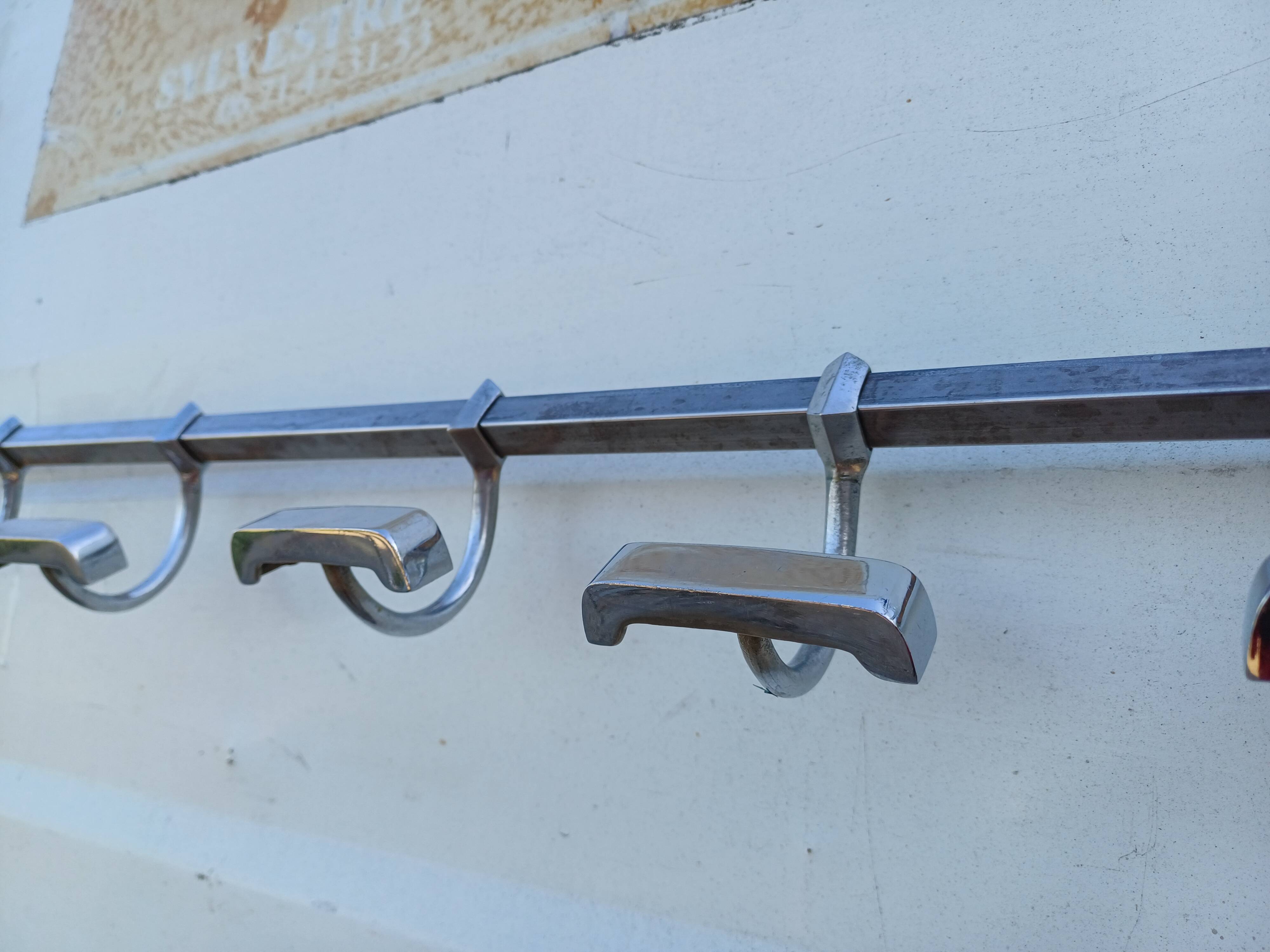 Vintage chrome coat rack and plastic balls