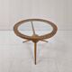 Tripod Table in Wood and Glass Attributed to Cesare Lacca, Italy, 1950s