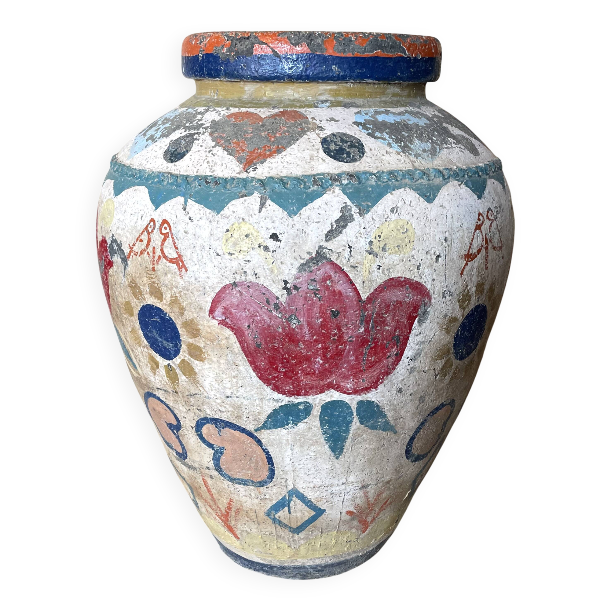 Polychrome decorated terracotta jar