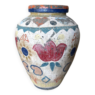 Polychrome decorated terracotta jar