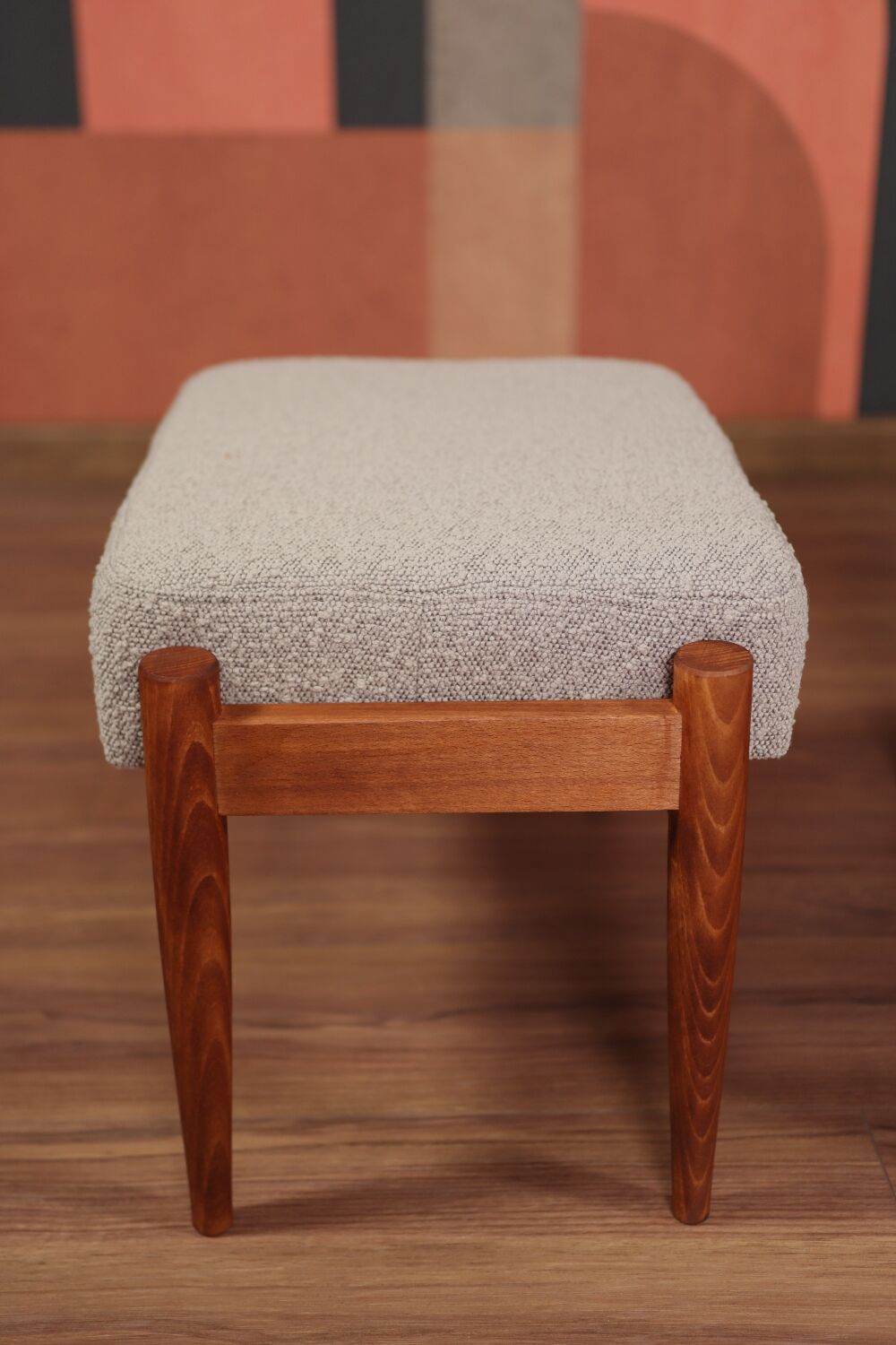 Armchair and ottoman in boucle fabric by H. Lis