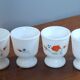 Coquetier glass arcopal france floral décor 70s - vintage