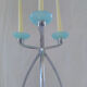 Chrome and blue seventies candlestick