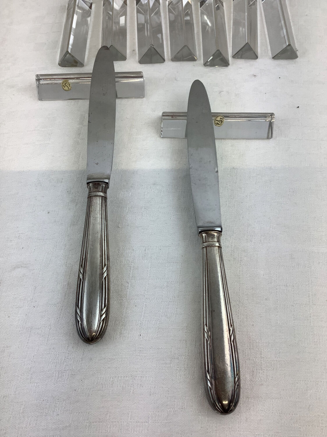 15 antique baccarat crystal knife holders