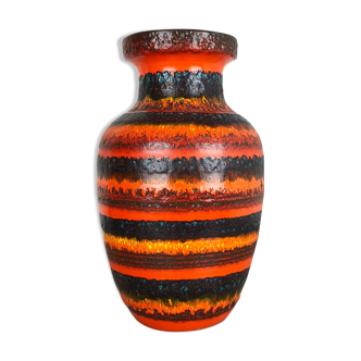 Multi-Color Pottery Fat Lava Multi-Color Floor Vase Made by Scheurich, Germany 1970s