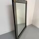 Large vintage mirror from the 1970s, DEKNUDT design, geometric wood decor