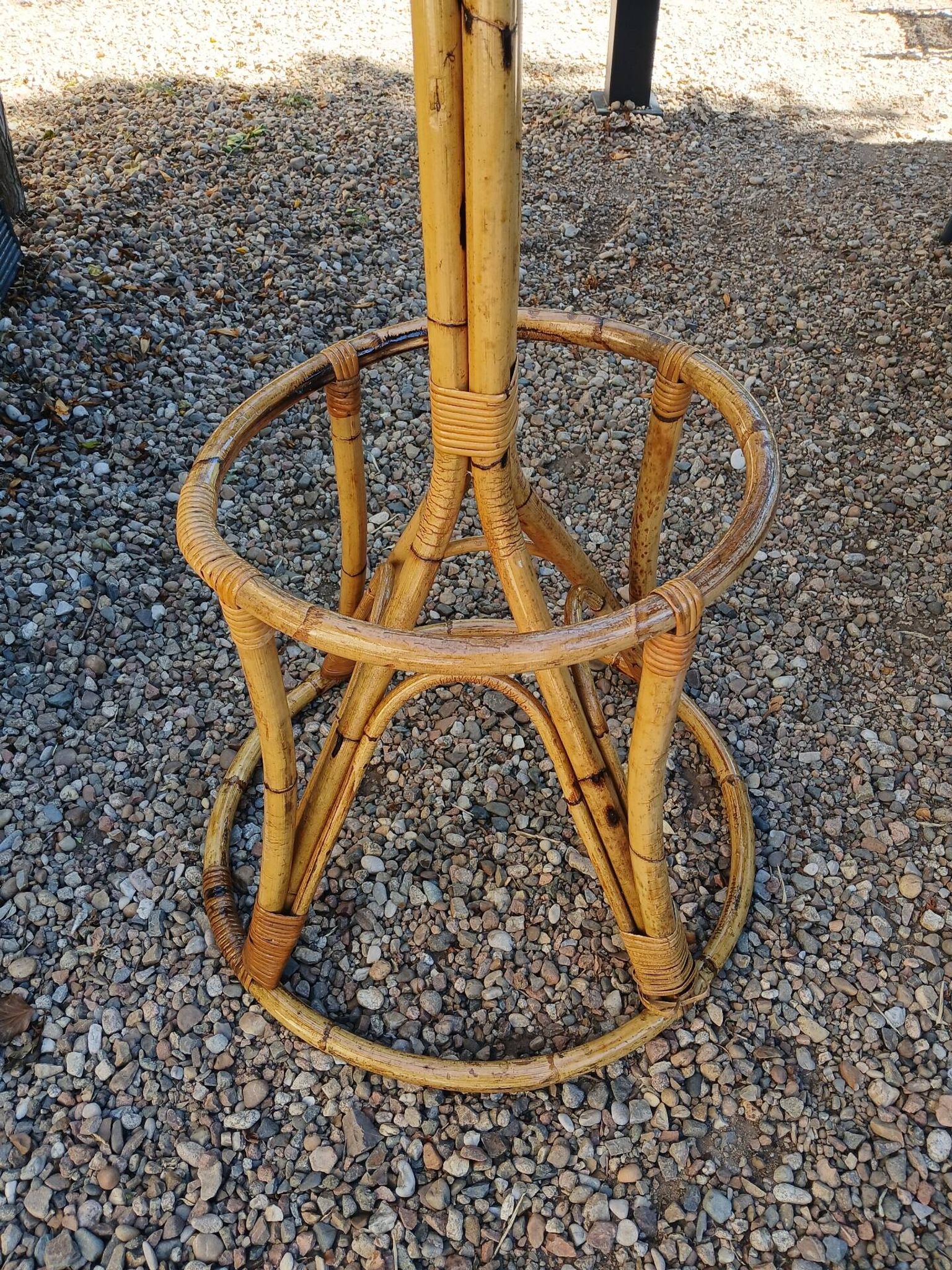Vintage coat rack in bamboo and rattan