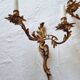 Pair of vintage French wall sconces in bronze, Louis XV Rococo style.