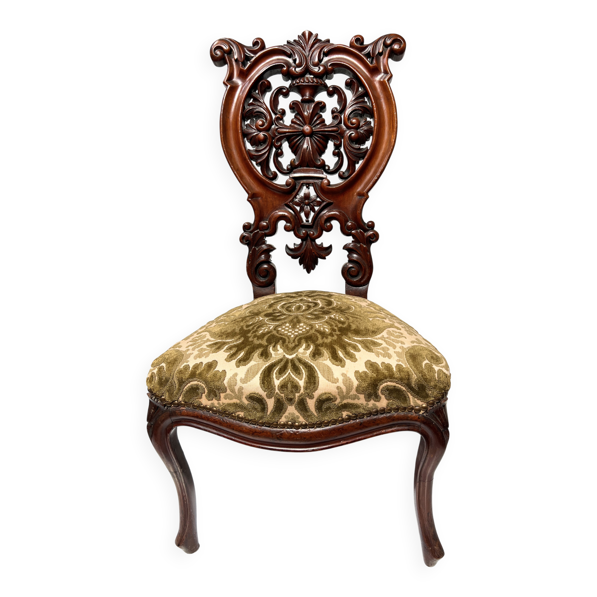 Napoleon III period armchair in carved mahogany, 19th century.