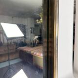 Romeo Rega, vintage mirror with double brass frame and chrome. Italy 1970s