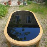 Rattan dining table 1980