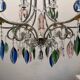 Multicolored Crystal Chandelier 1960’s 6 lights