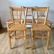Set of 5 Luterma light blond wood bistro chairs from the 50s
