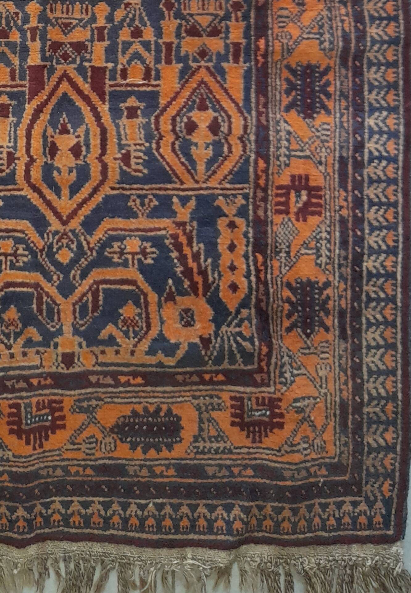 Balouch rug 140x96 cm handmade vintage orange