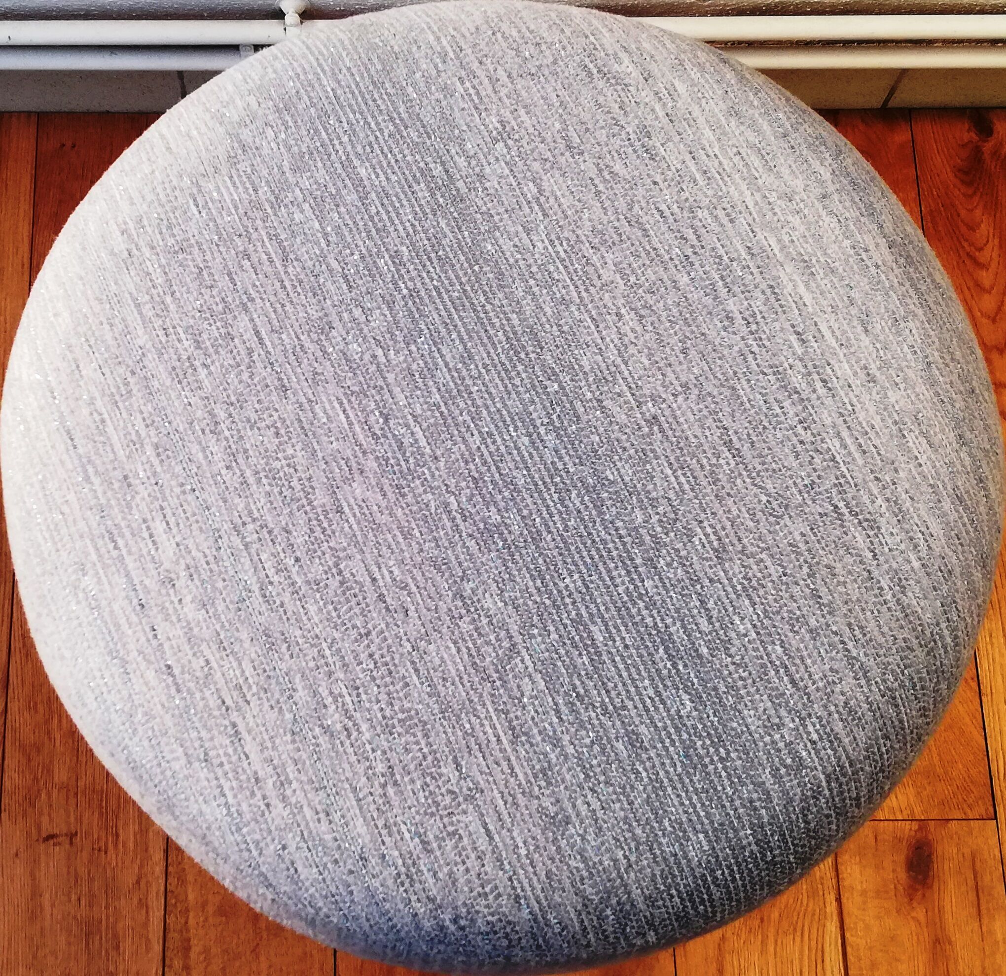 Vintage stool blue fabric